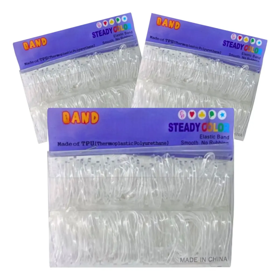 ELASTICO DE SILICONE P/ CABELO TRANSPARENTE