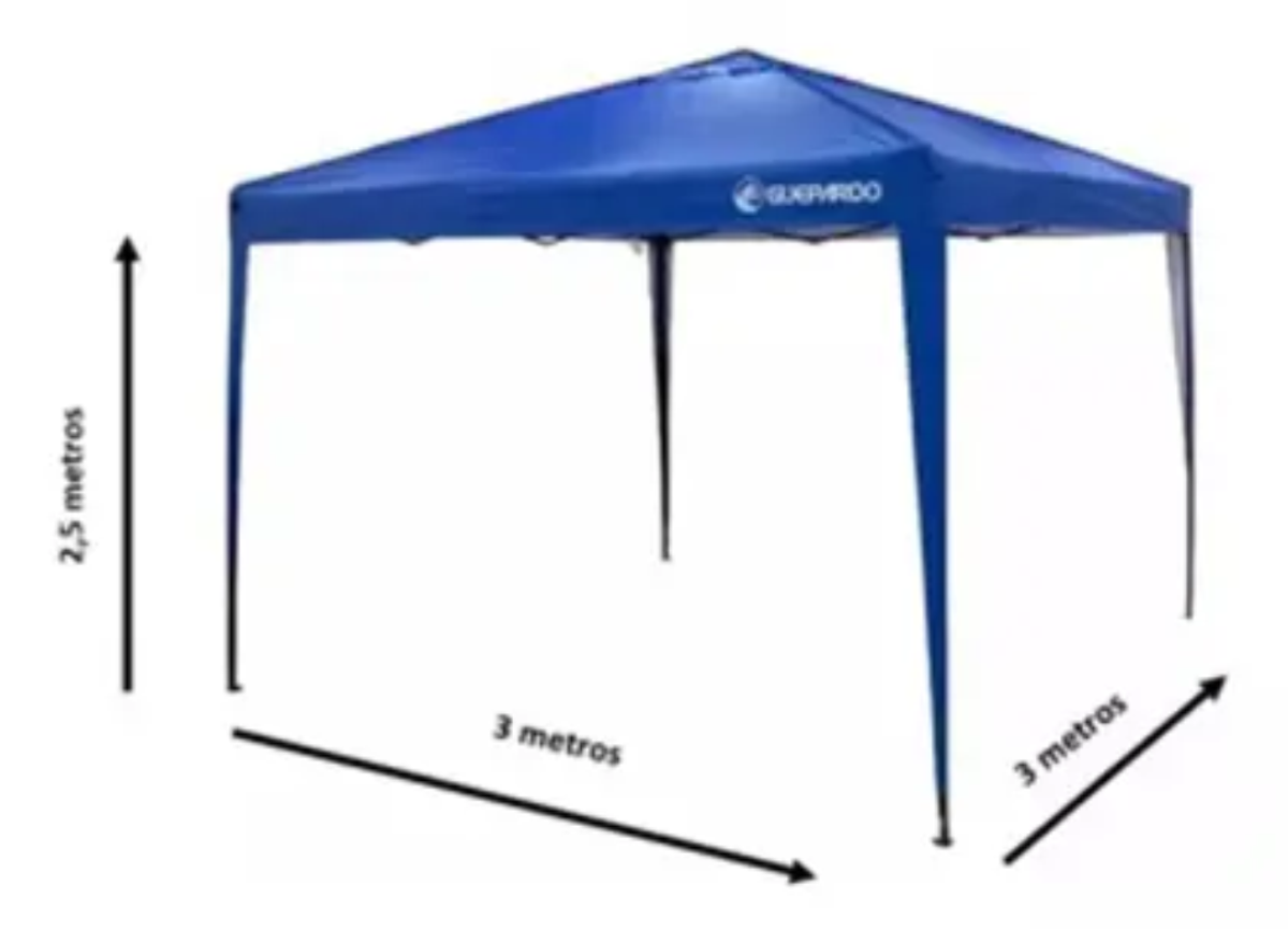 TENDA GAZEBO ARTICULADO PRATIKO 3X3 AZUL
