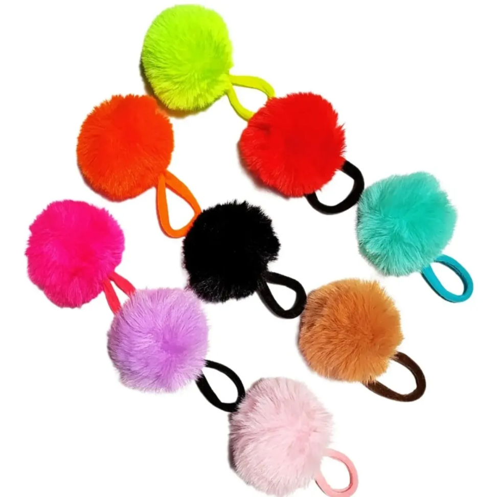 ELASTICO RABICO XUXINHA C/POMPOM C/PELINHO