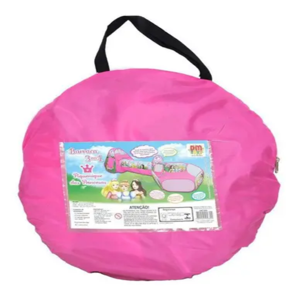 BARRACA DOBRAVEL 3 EM 1 PIQUENIQUE DAS PRINCESAS N