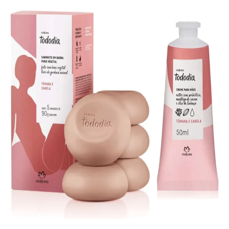 KIT NATURA TAMARA E CANELA CREME MAO SABONETE C