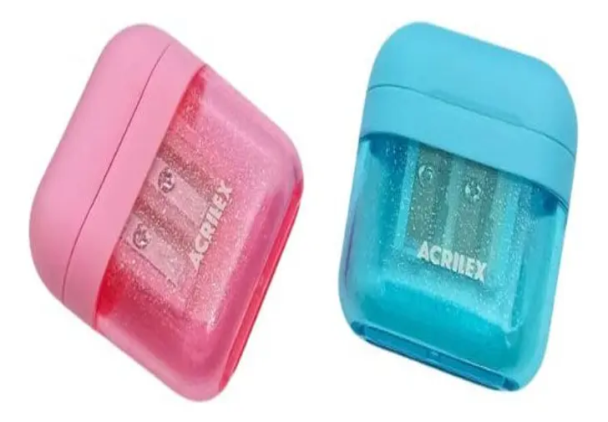 APONTADOR C/DEP 2 FUROS GLITER RF22418 ACRILEX