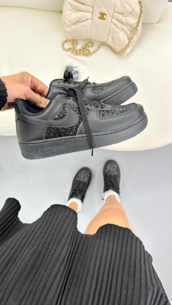 Nike Air Force 1 Glitter Black