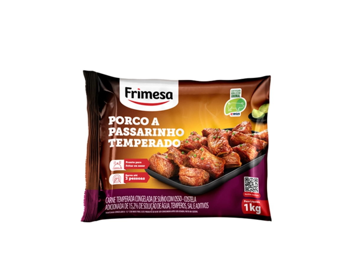 PORCO A PASSARINHO CONGELADO TEMPERADO FRIMESA 1 KILO PCT