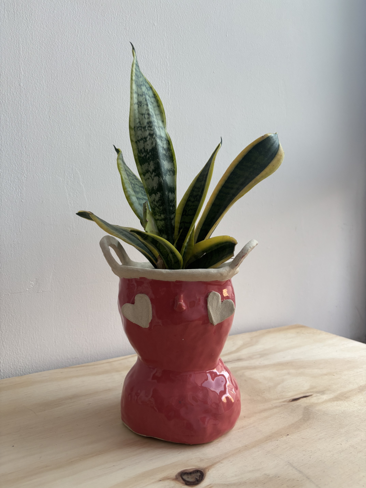 vaso de cerâmica rosa