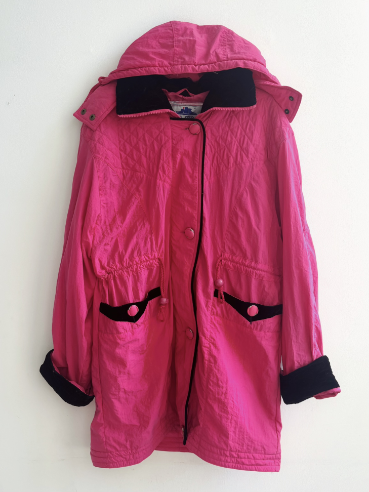 jaqueta parka rosa&preto