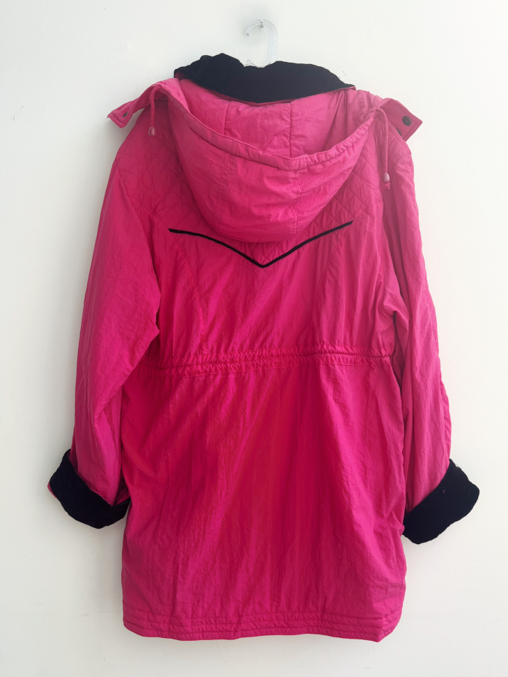 jaqueta parka rosa&preto