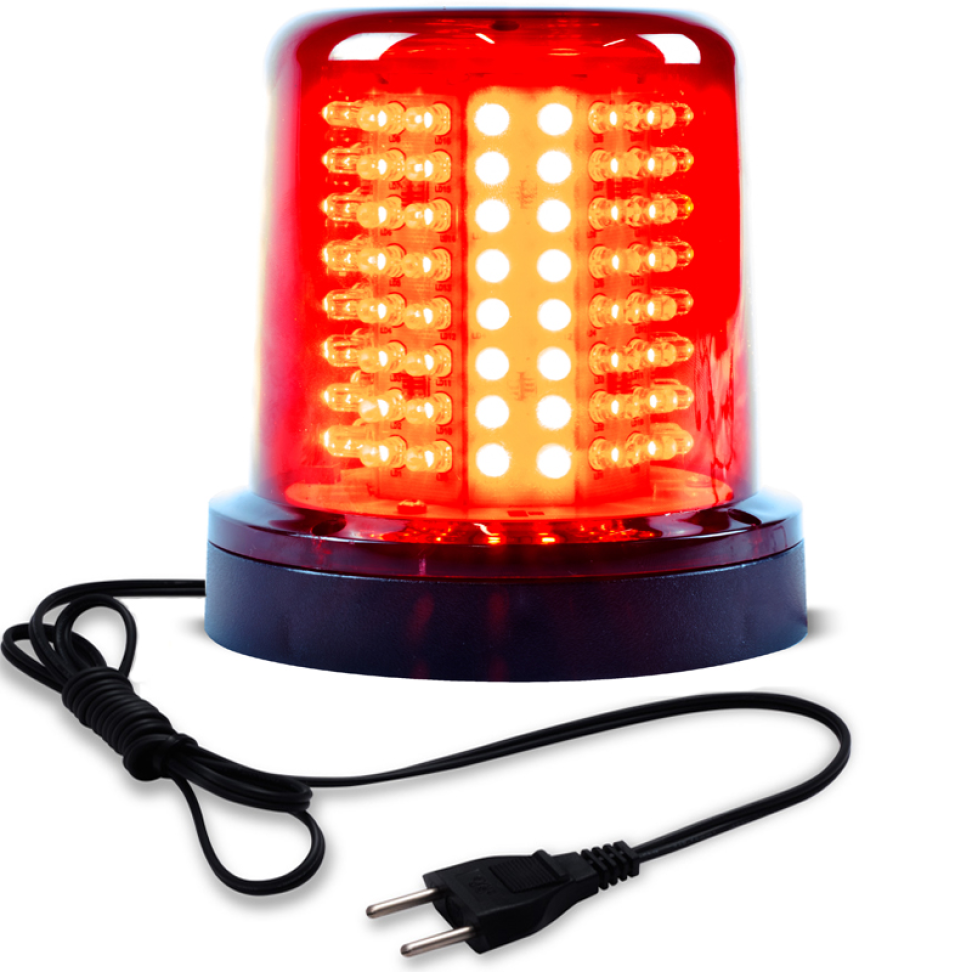 Giroled Giroflex vermelho fixação parafusos 128 leds bivolt 110/220v com tomada