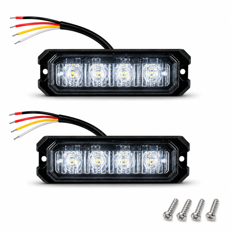 Par de Estrobo bivolt led branco bivolt 12w