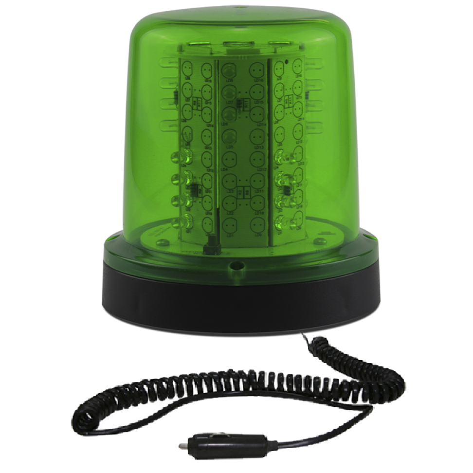 Giroled Giroflex redondo imã plug 32 leds 12v verde