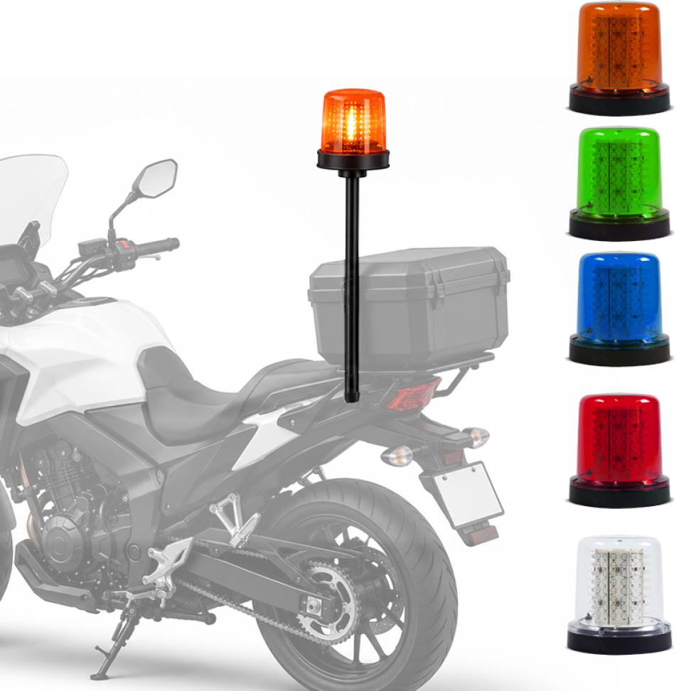 Conjunto haste giroflex moto fixação por parafusos 128 leds 12v
