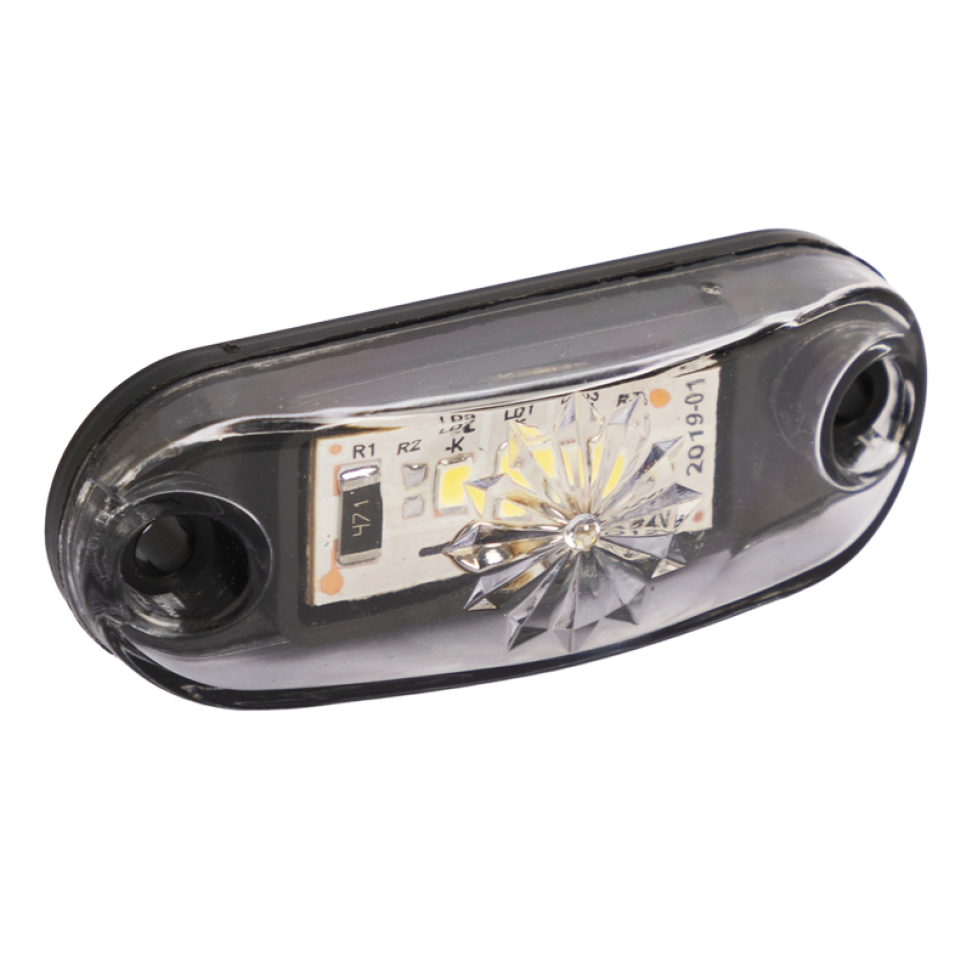 Sinaleira lanterna led SMD delimitadora Bivolt 12v 24v cristal 0,5w