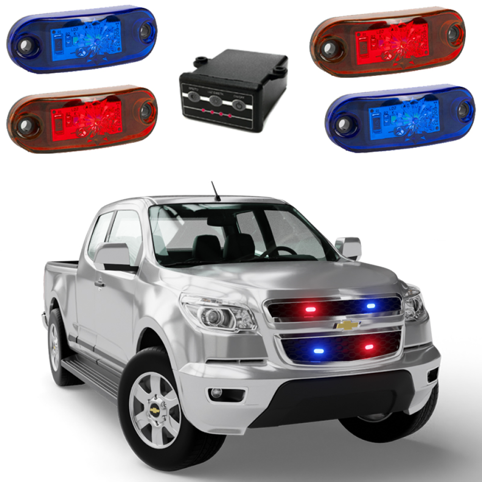 Estrobo Vermelho Azul Led Smd Polícia Carro Moto Van Vermelho Azul bivolt 1,5w