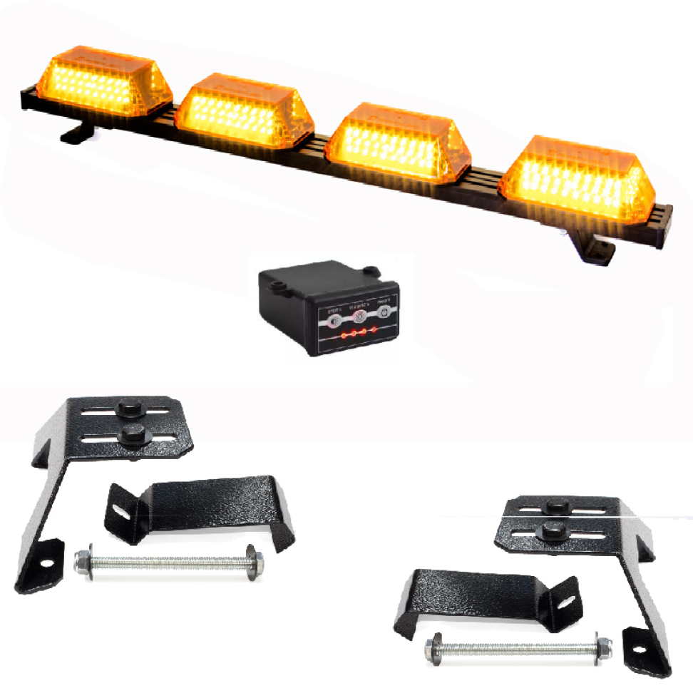 Giroflex 1.0mt 4 cúpulas 264 leds 12vcc âmbar engate rápido