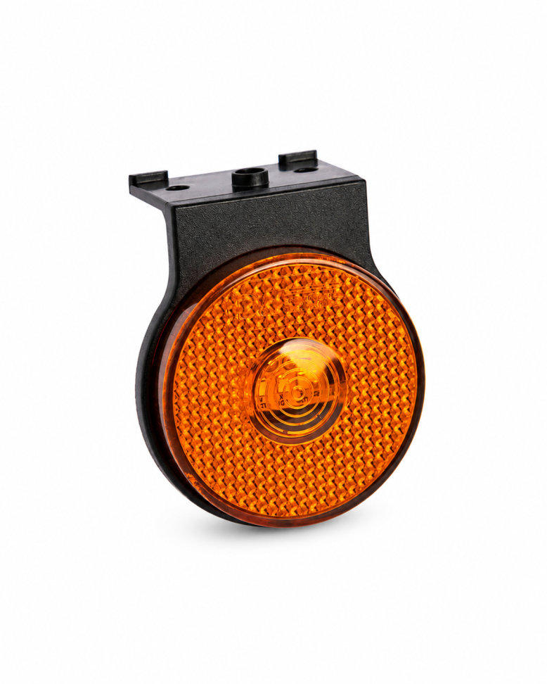 Lanterna Led 65mm com Suporte Âmbar Carreta Caminhão Bivolt 12v 24v