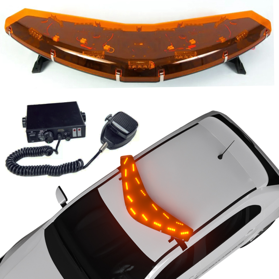 Giroflex 12v Arco completo âmbar Sirene integrada Rádio Engate