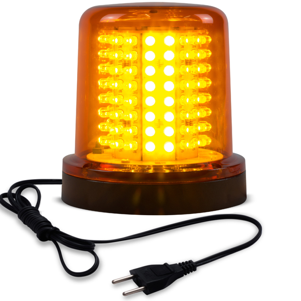 Giroled Giroflex âmbar fixação parafusos 128 leds bivolt 110/220v com tomada