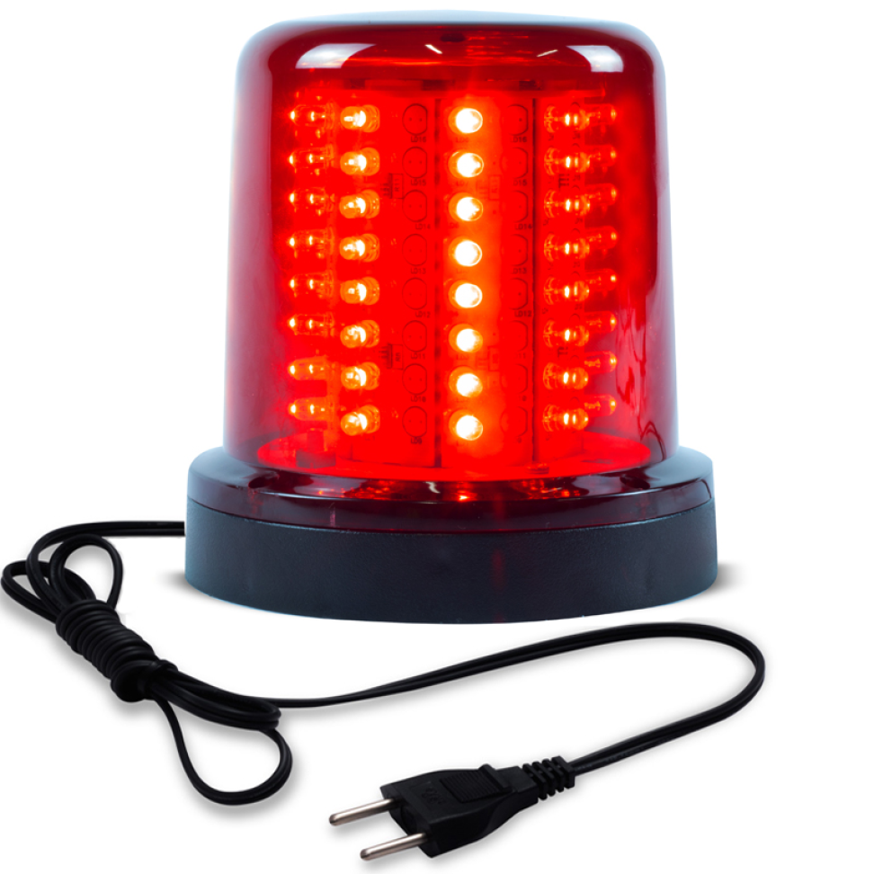 Giroled Giroflex vermelho fixação parafusos 64 leds bivolt 110/220v com tomada