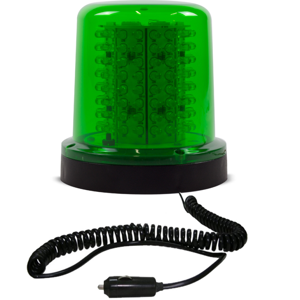 Giroled Giroflex redondo imã plug 128 leds 12v verde