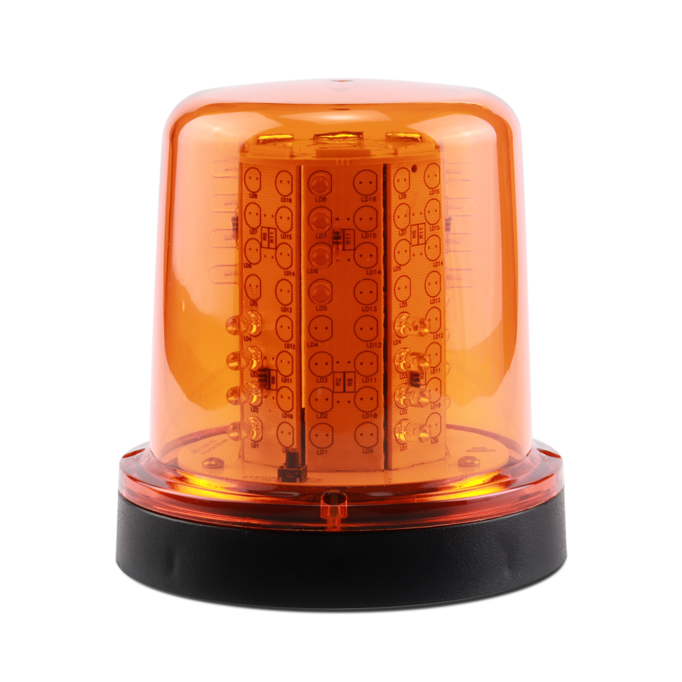 Giroled redondo fixação por parafusos 32 leds 12v âmbar