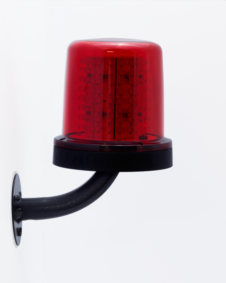 Giroled Giroflex redondo vermelho suporte parede 128 leds bivolt 110v 220v