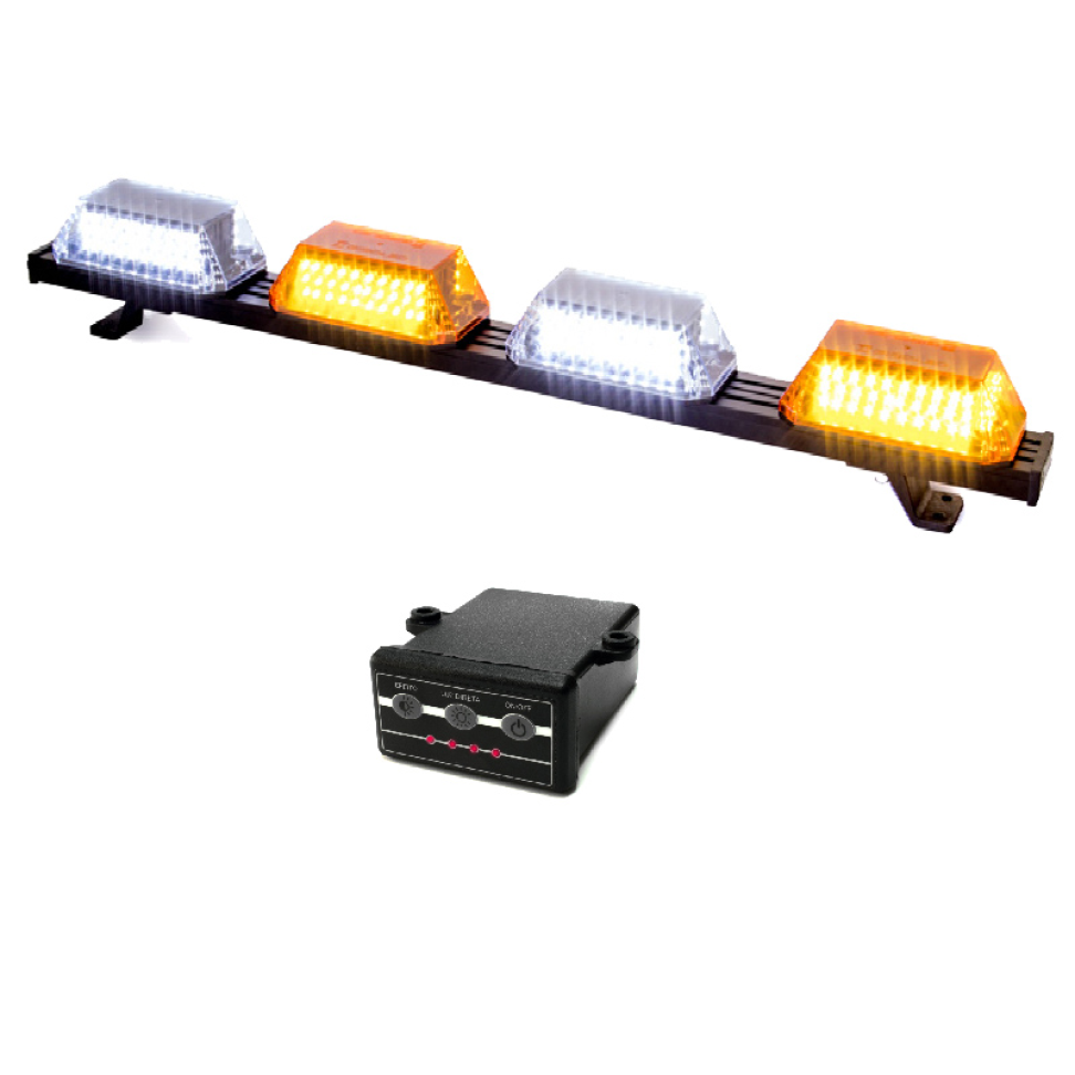 Giroflex 1.0mt 4 cúpulas 264 leds 12vcc 24vcc âmbar e branco