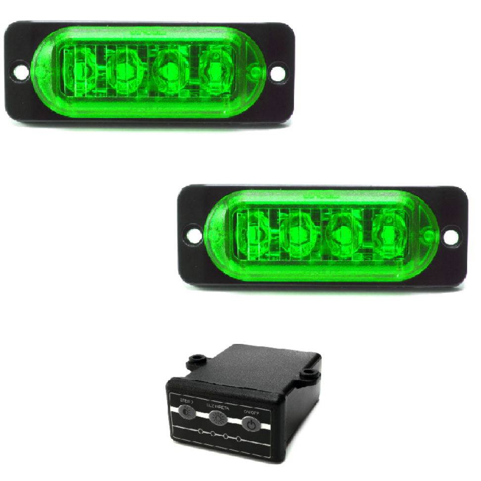 Estrobo Led verde SMD alta visualização efeitos 12v ou 24v 2w