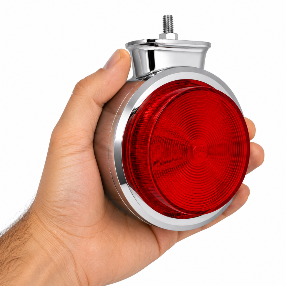 Lanterna Sinaleira com led Maria Cromada Foguinho Bojuda Caminhão vermelho