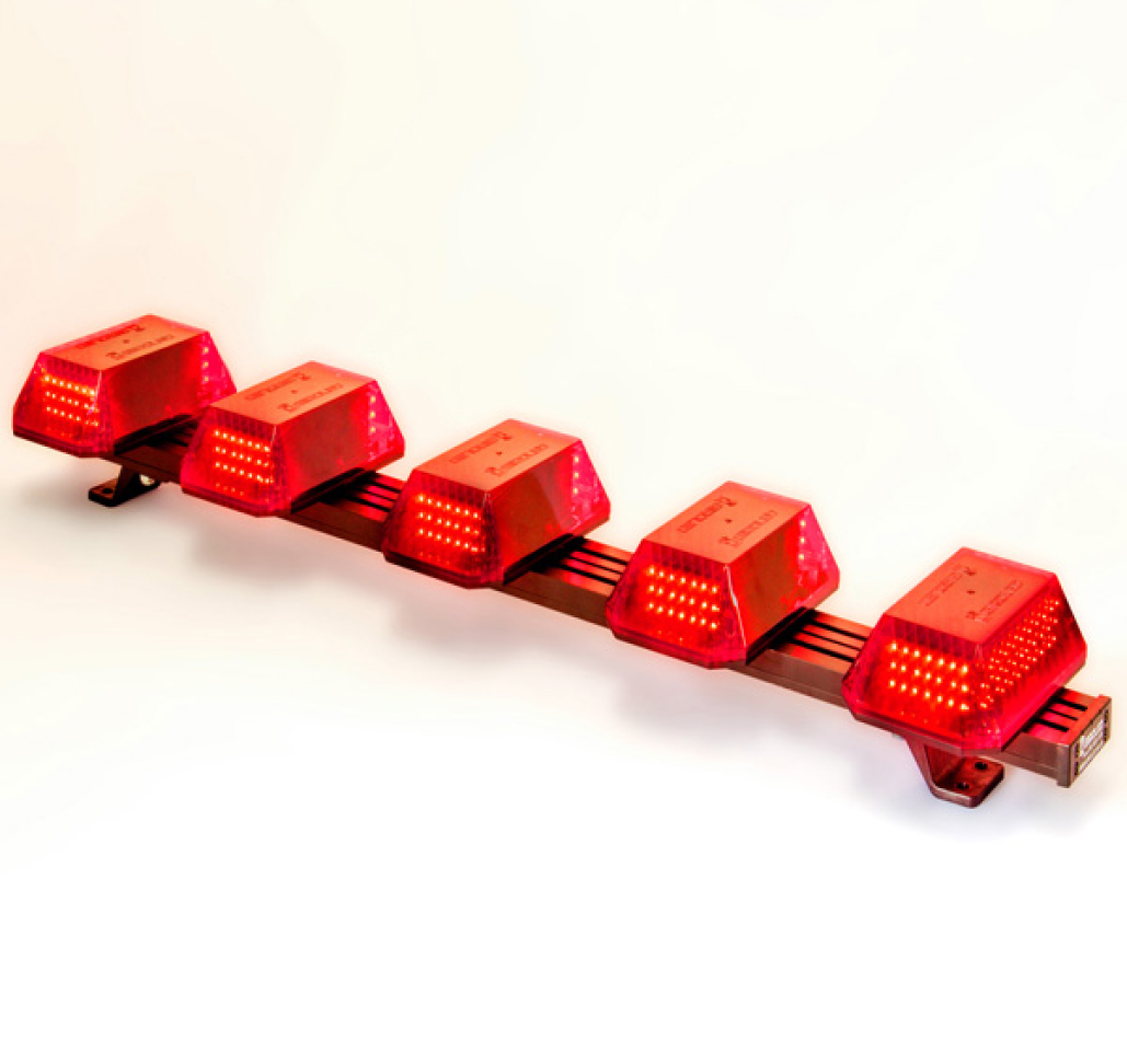 Giroflex 1.0mt 5 cúpulas 180 leds 12vcc 24vcc vermelho