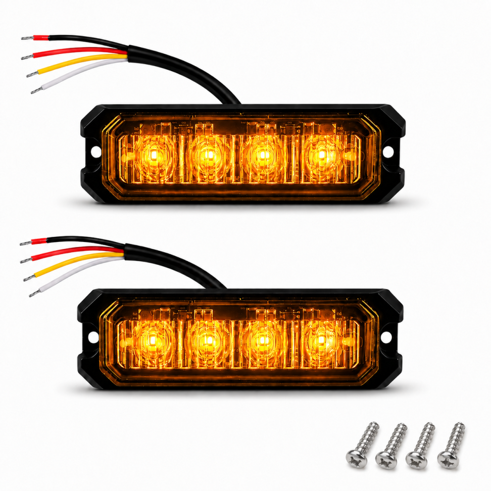 Par de Estrobo led âmbar bivolt 12w
