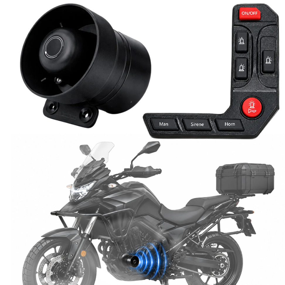 Sirene Moto 6 Tons Painel Luminoso Blindada Profissional 12v