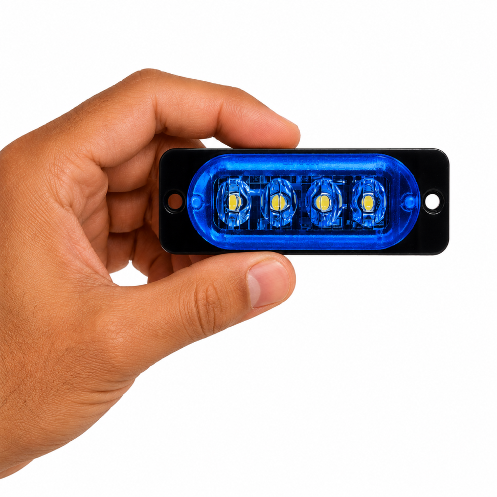 4 Sinaleira Lanterna Bivolt 12v 24v Led SMD azul 0,8w