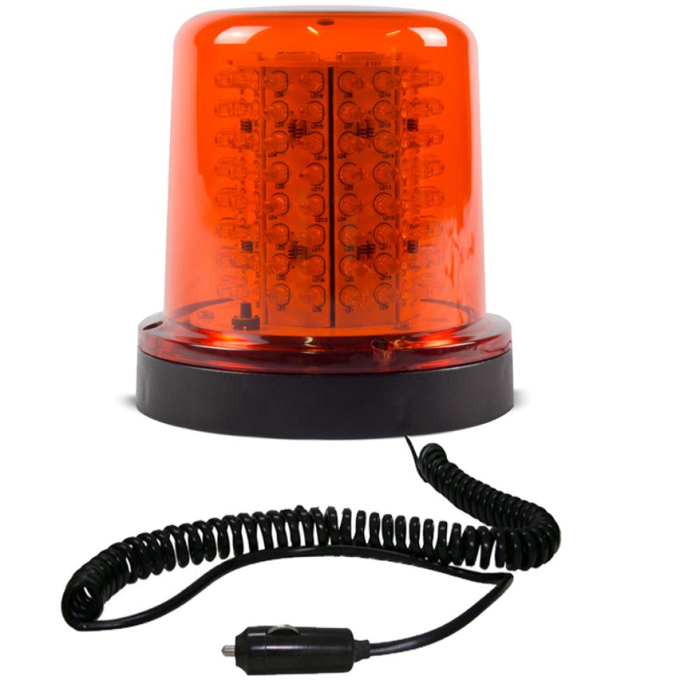 Giroled Giroflex redondo imã plug 128 leds 12v âmbar
