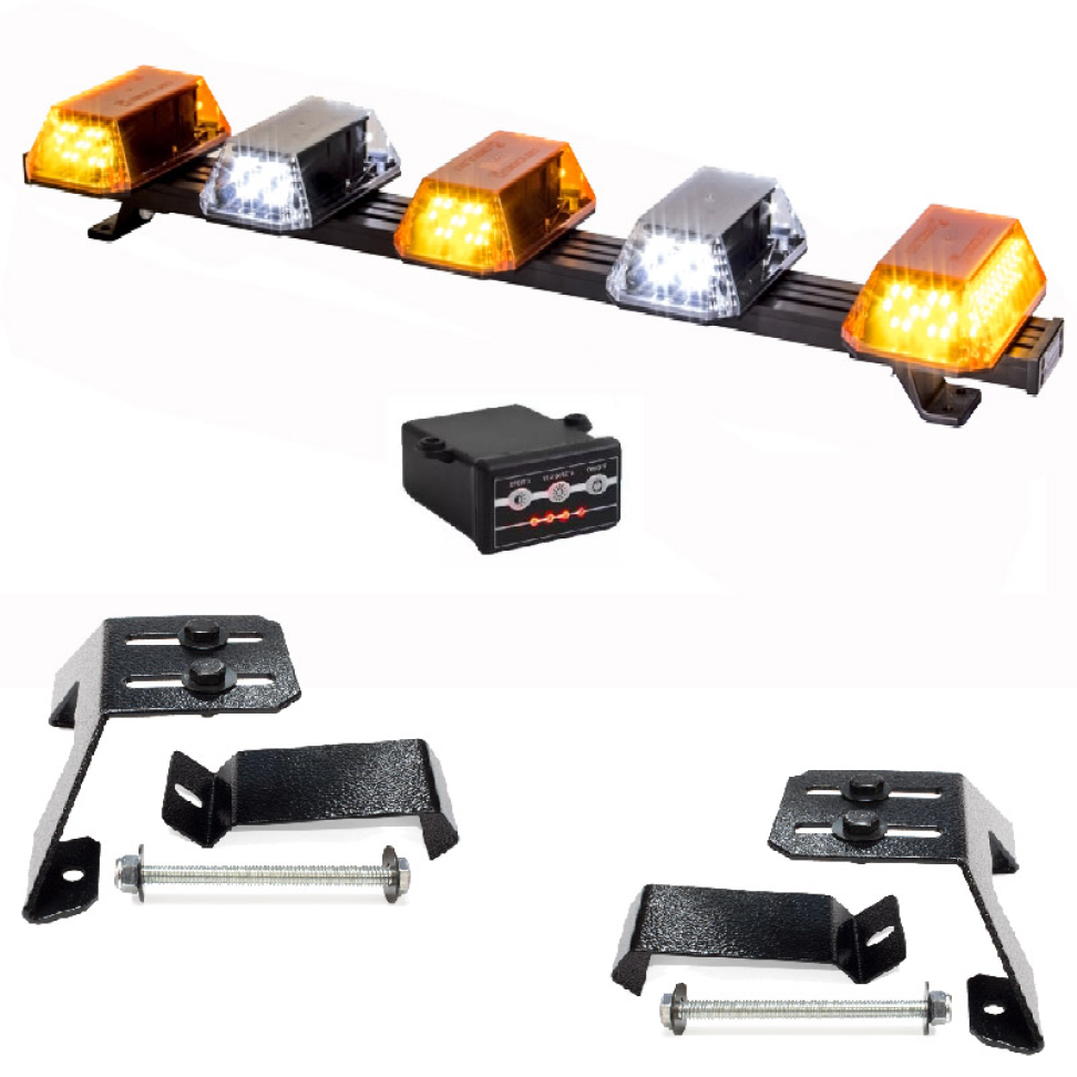 Giroflex 1.0mt 5 cúpulas 180 leds 12vcc âmbar e branco engate rápido