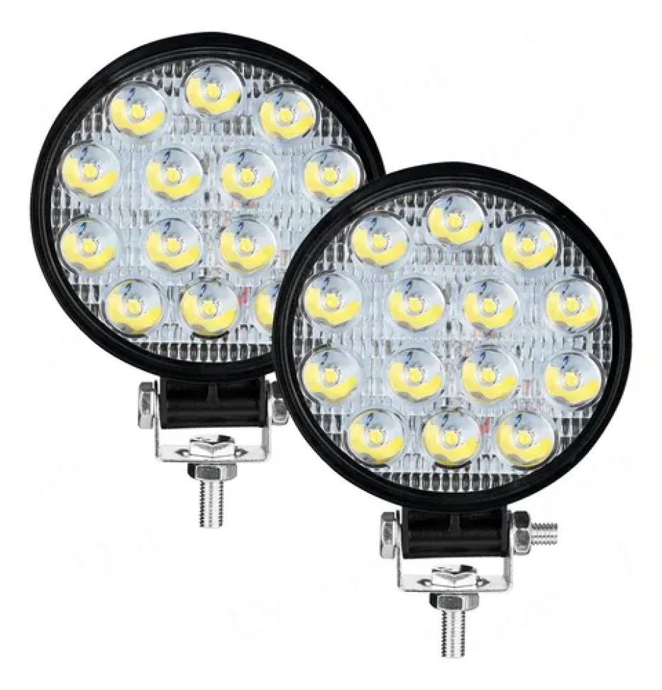 Farol de potência Redondo 14 leds 48w bivolt 12v 24v