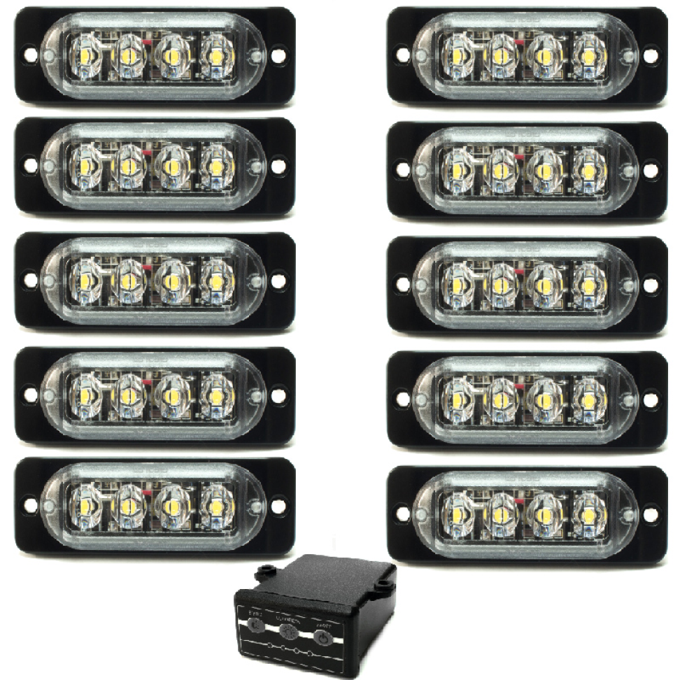 kit 10 estrobo led SMD 12v ou 24v branco 2w
