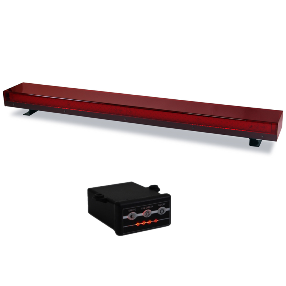 Kit ambulância giroflex Barra 1.20mt vermelho e sirene - #5