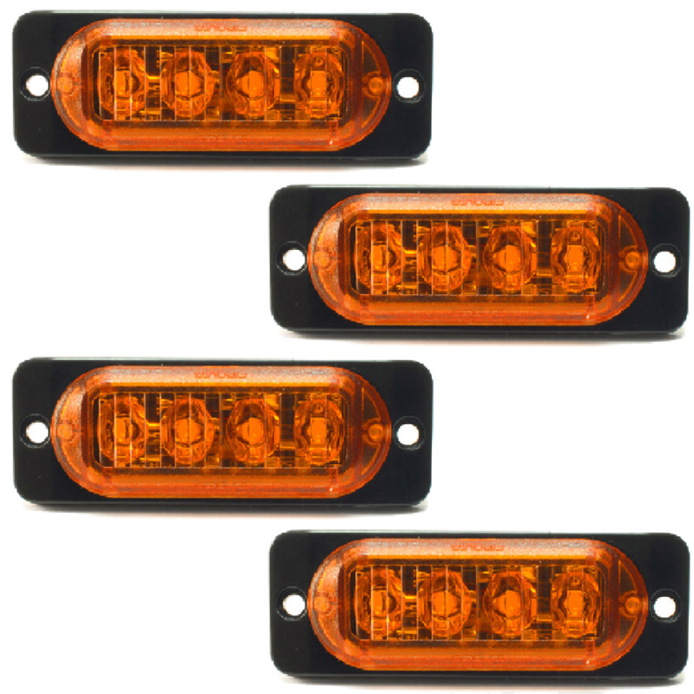 4 Sinaleira Lanterna 12v ou 24v Led SMD âmbar 2w