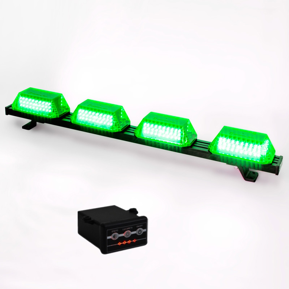 Giroflex 1.0mt 4 cúpulas 264 leds 12vcc 24vcc verde