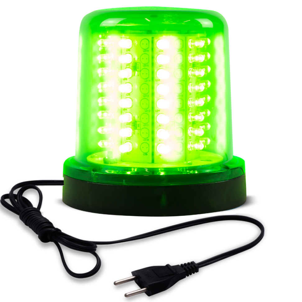 Giroled Giroflex verde fixação parafusos 64 leds bivolt 110/220v com tomada