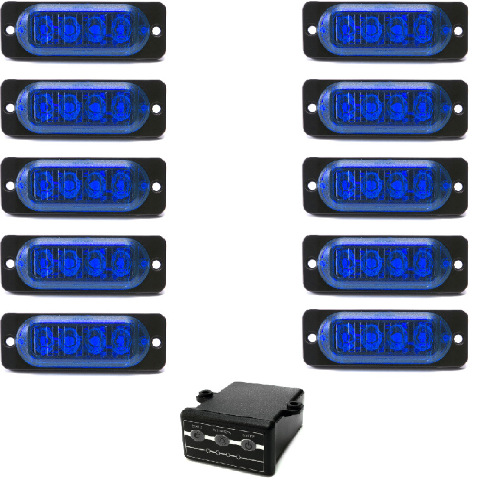 kit 10 estrobo led SMD 12v ou 24v azul 2w