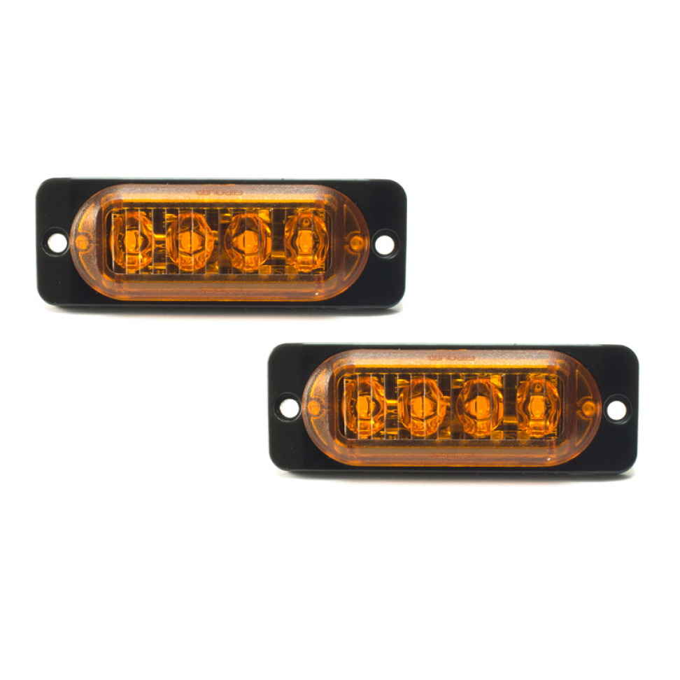 Par Sinaleira 3 fios âmbar laranja bivolt 12v 24v