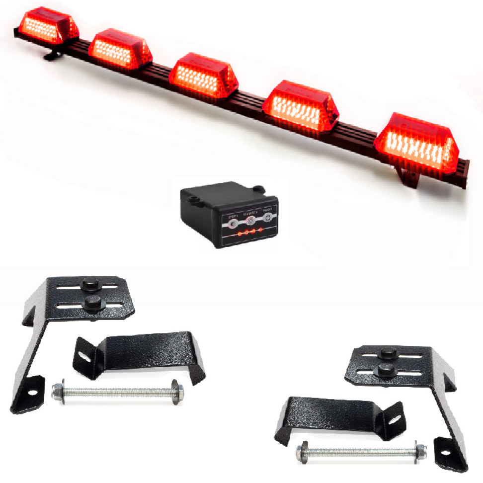 Giroflex 1.20mt 5 cúpulas 324 leds 12vcc 24vcc vermelho com engate rápido