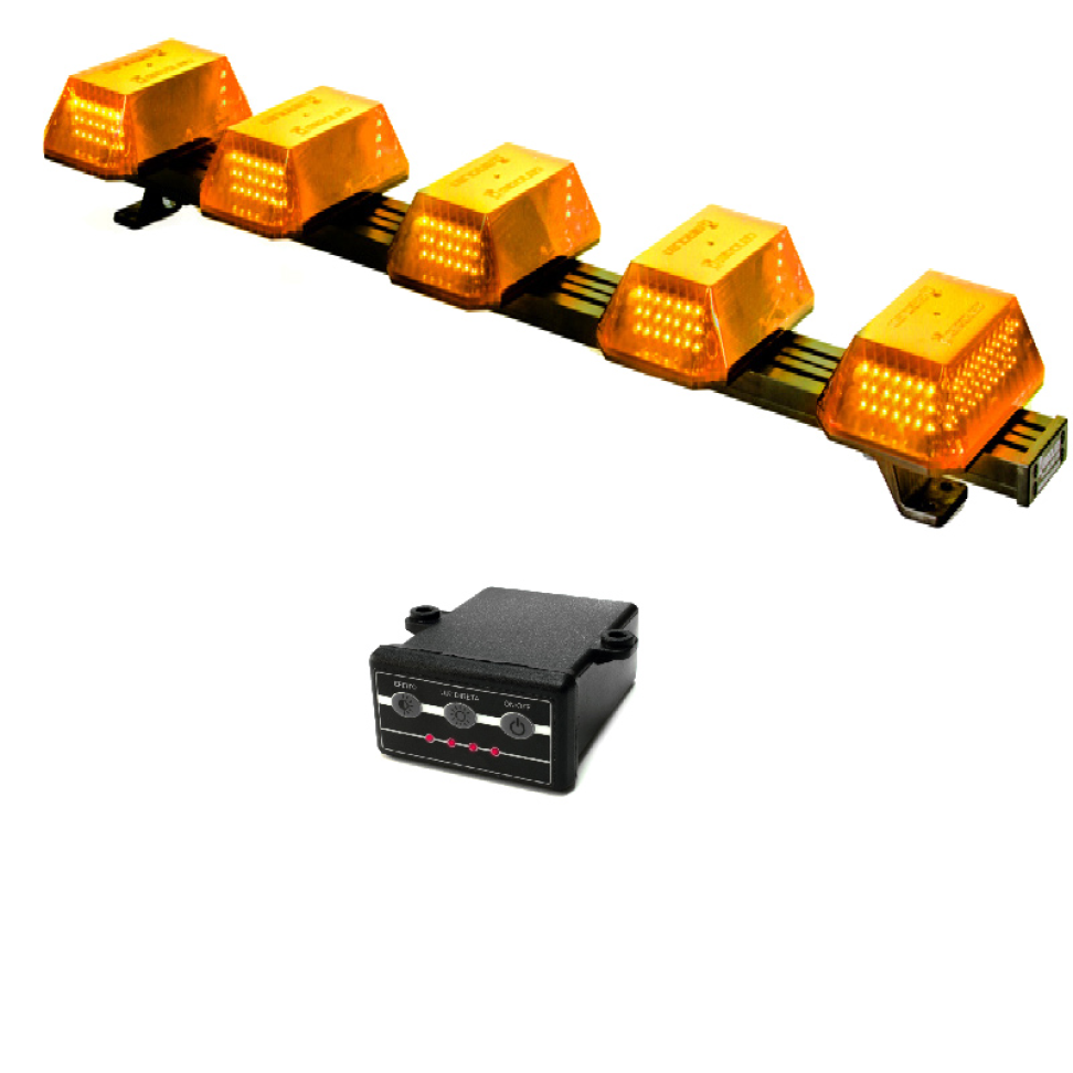 Giroflex 1.0mt 5 cúpulas 180 leds 12vcc 24vcc âmbar