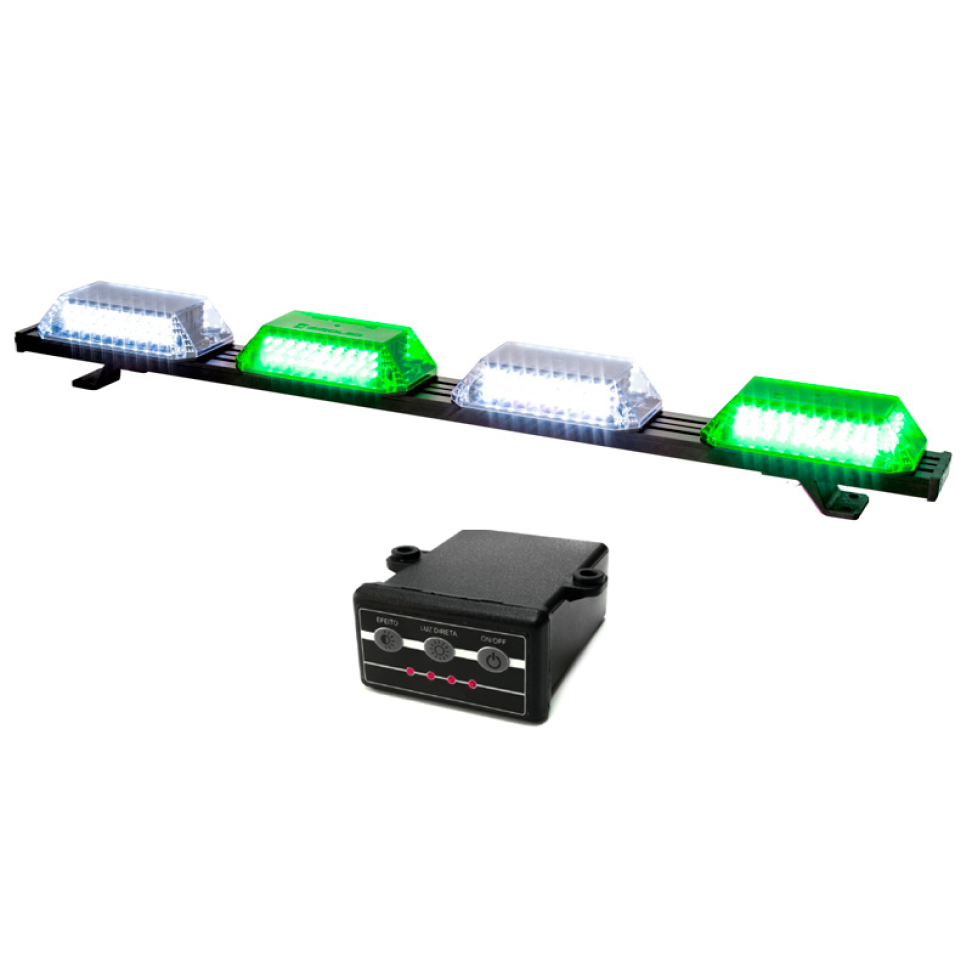 Giroflex 1.0mt 4 cúpulas 264 leds 12vcc 24vcc verde e branco