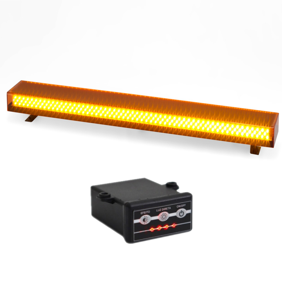 Giroled giroflex sinalizador barra 1.20mt 12v 24v âmbar engate rápido