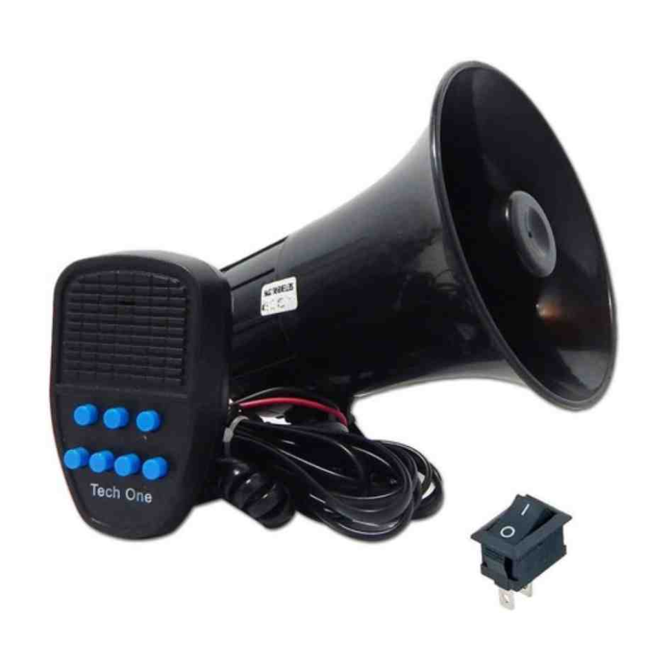 Sirene 12v Carro Alto Falante Megafone 7 Tons Som Policia Alarme - #6
