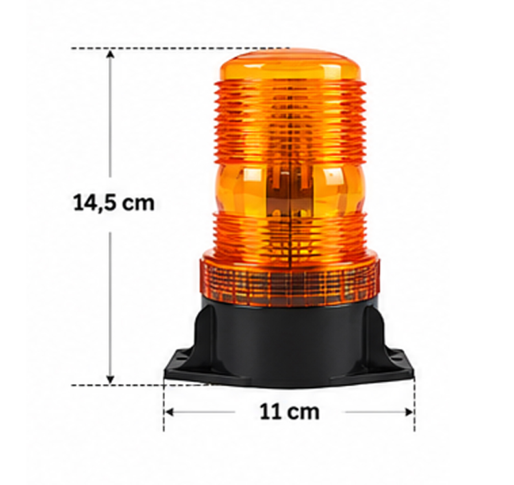 Giroflex 30 Leds âmbar industrial 7.1w 12v a 80v parafuso - #3