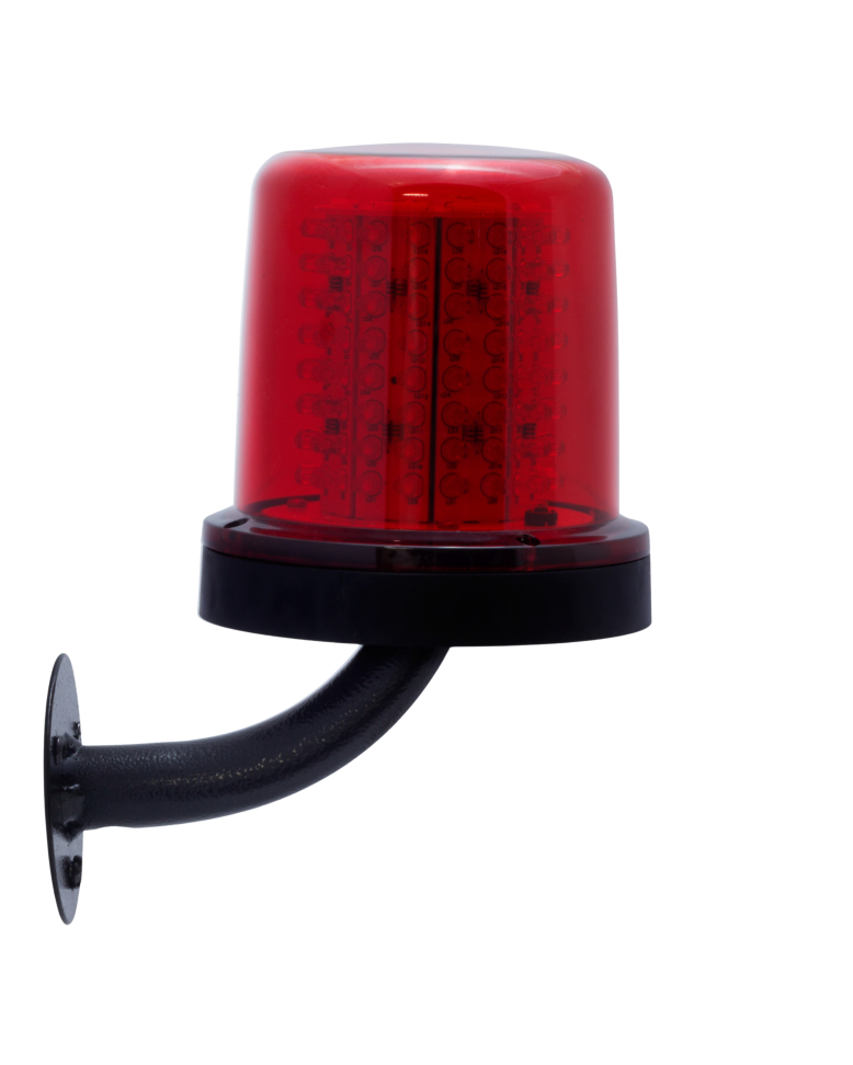 Giroled Giroflex redondo vermelho suporte parede 64 leds bivolt 110v 220v