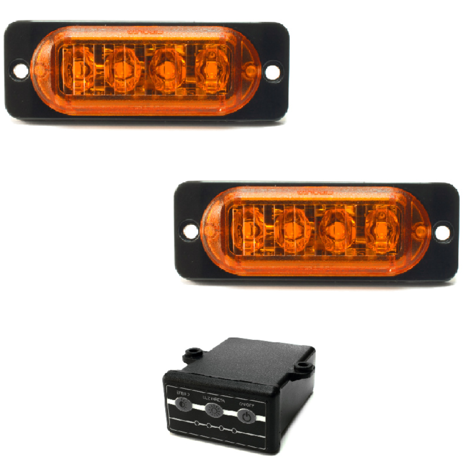 Estrobo Led âmbar SMD alta visualização efeitos 12v ou 24v 2w